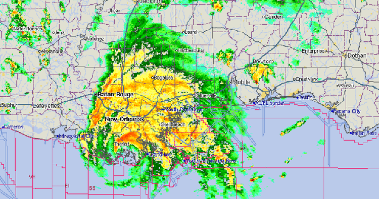 Hurricane Zeta at landfall