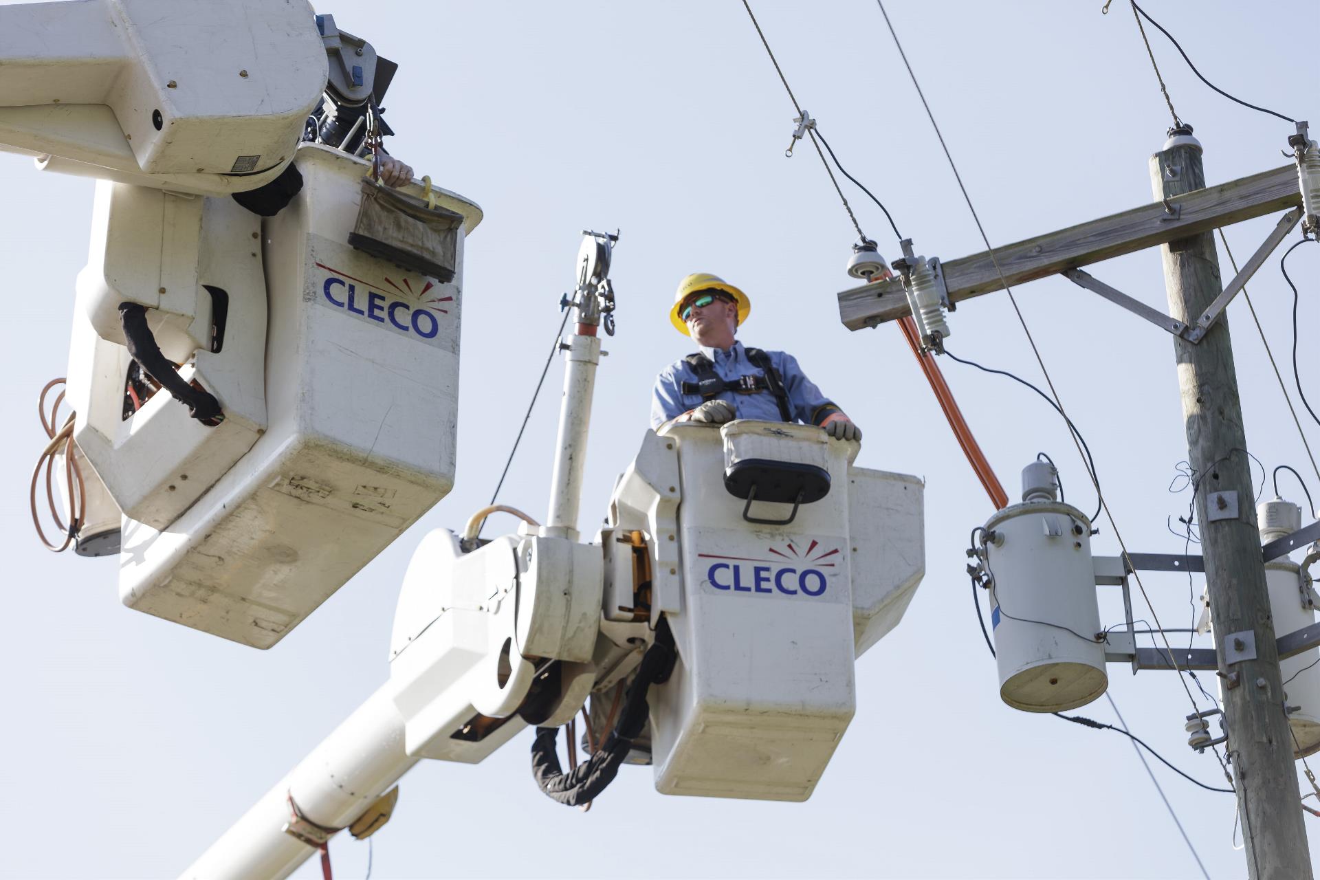 Lineman Restoring Power