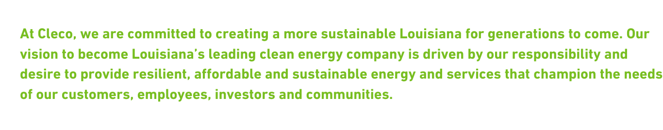 Sustainability Page INTRO STATEMENT